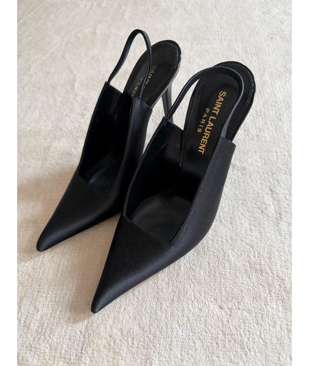 SAINT LAURENT Черные текстильные туфли, фото 3