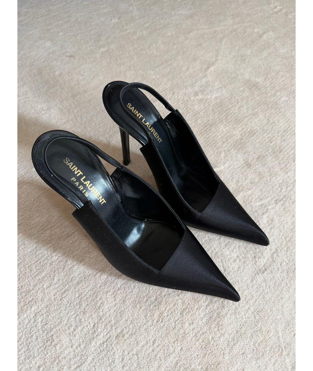 SAINT LAURENT Черные текстильные туфли, фото 4