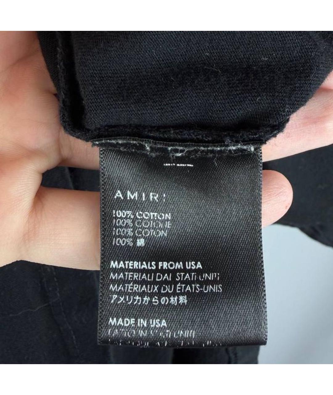 AMIRI Черная хлопковая футболка, фото 6