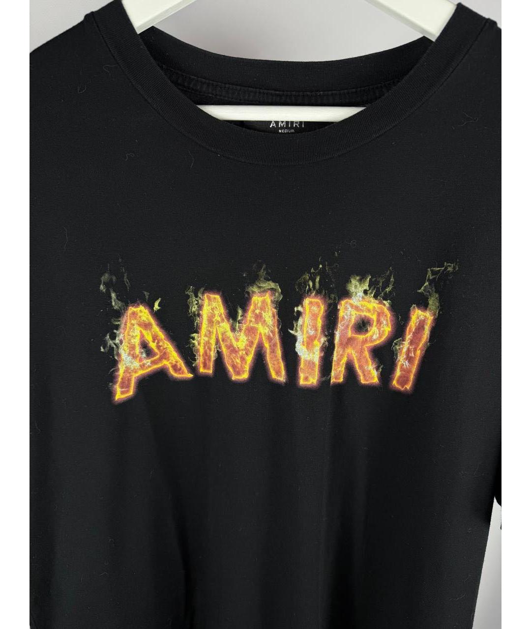 AMIRI Черная хлопковая футболка, фото 8