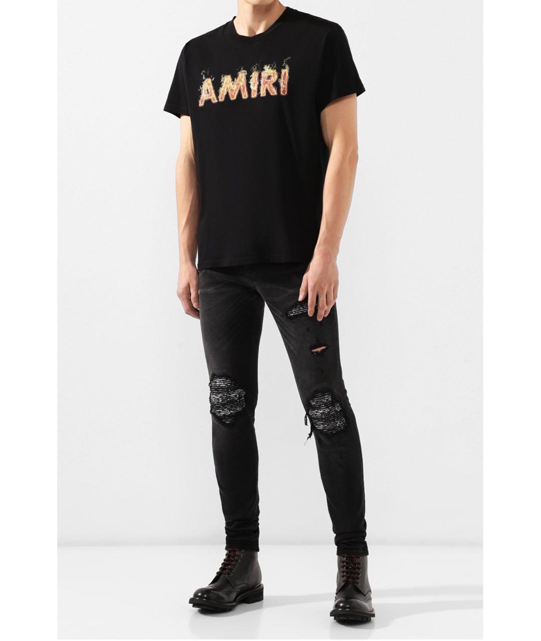 AMIRI Черная хлопковая футболка, фото 3