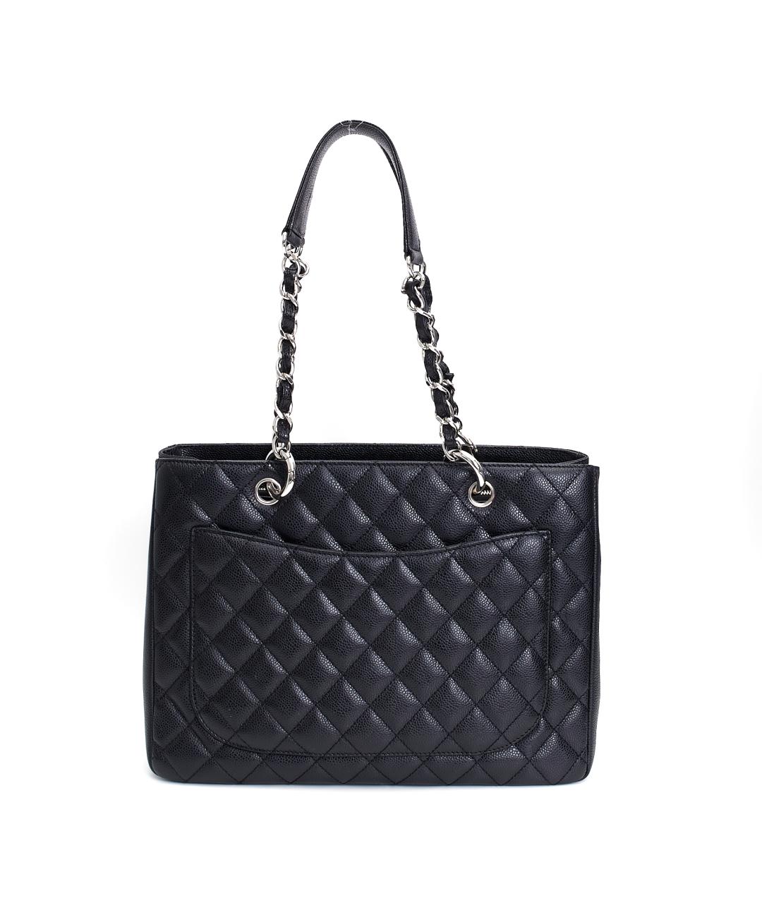 CHANEL Черная кожаная сумка тоут, фото 3
