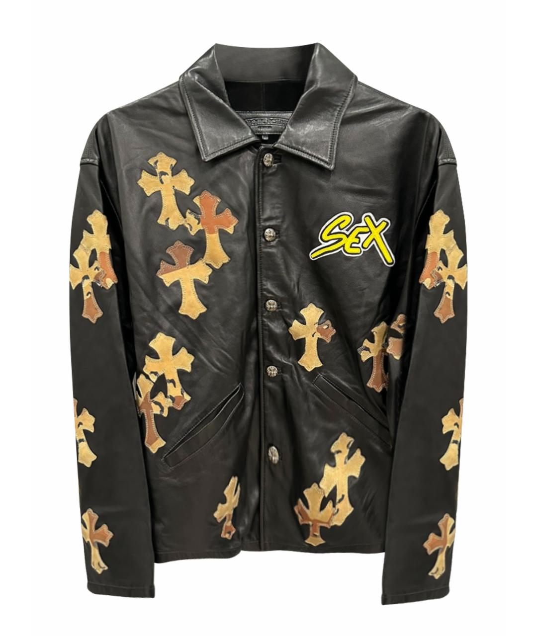 CHROME HEARTS Черная кожаная куртка, фото 1