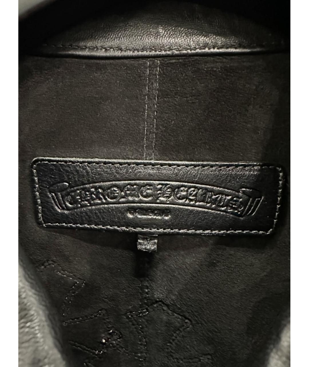 CHROME HEARTS Черная кожаная куртка, фото 3