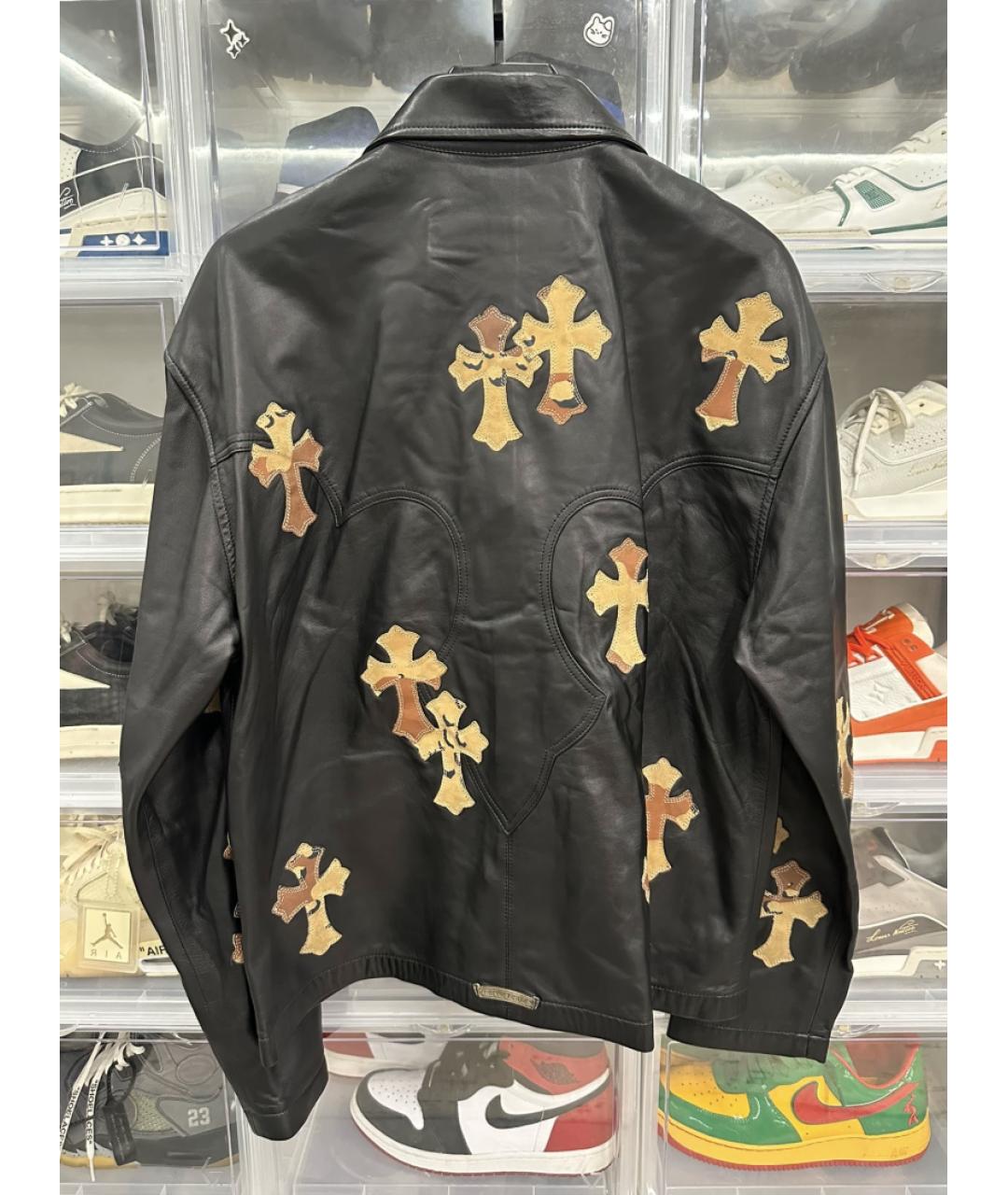 CHROME HEARTS Черная кожаная куртка, фото 5