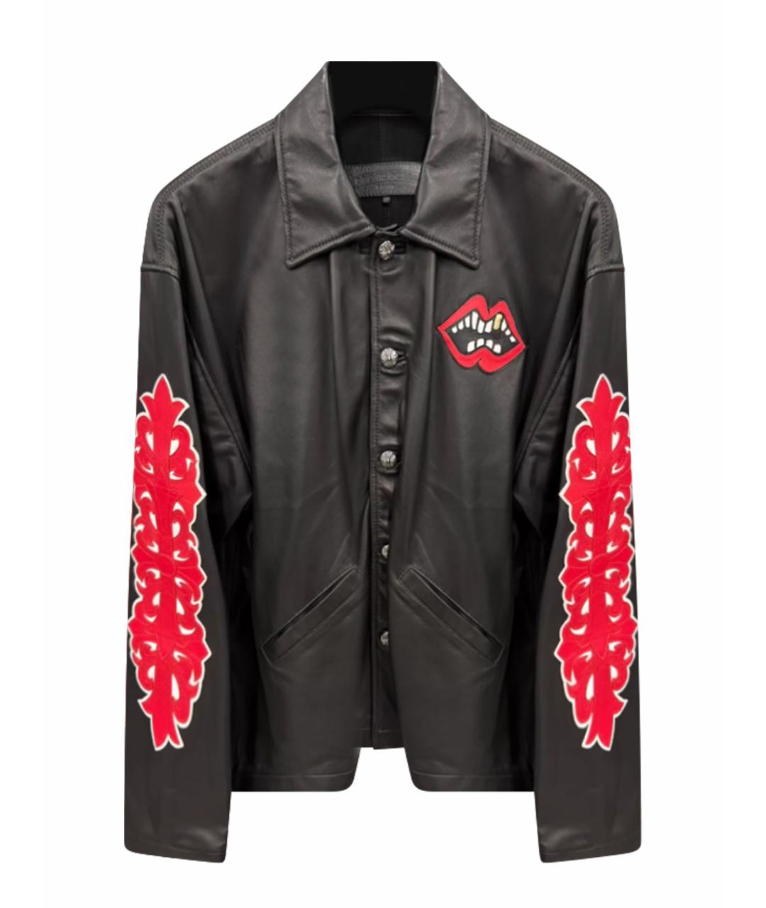 CHROME HEARTS Черная кожаная куртка, фото 1