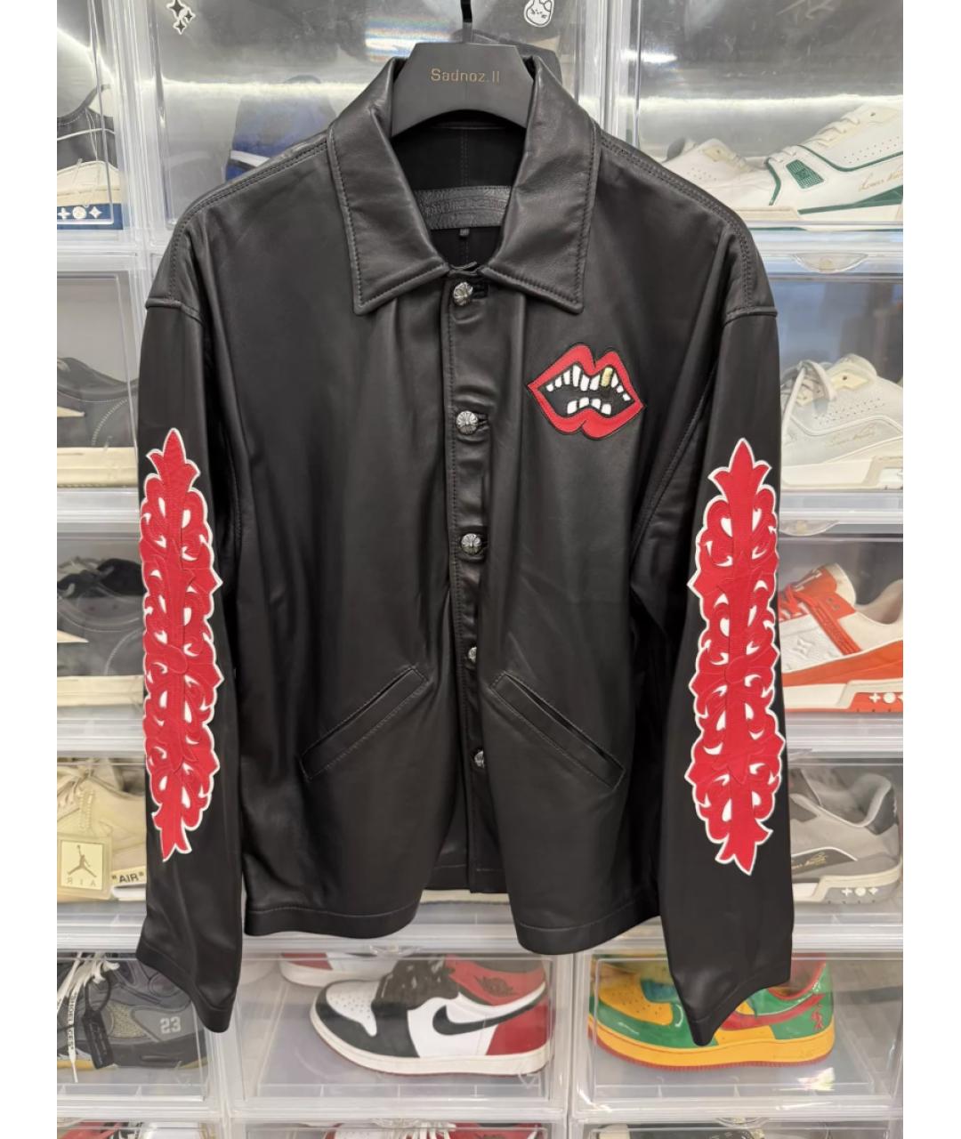 CHROME HEARTS Черная кожаная куртка, фото 7