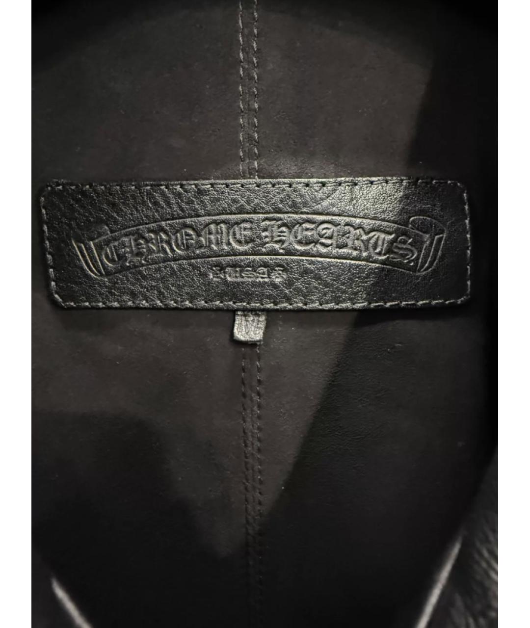 CHROME HEARTS Черная кожаная куртка, фото 3