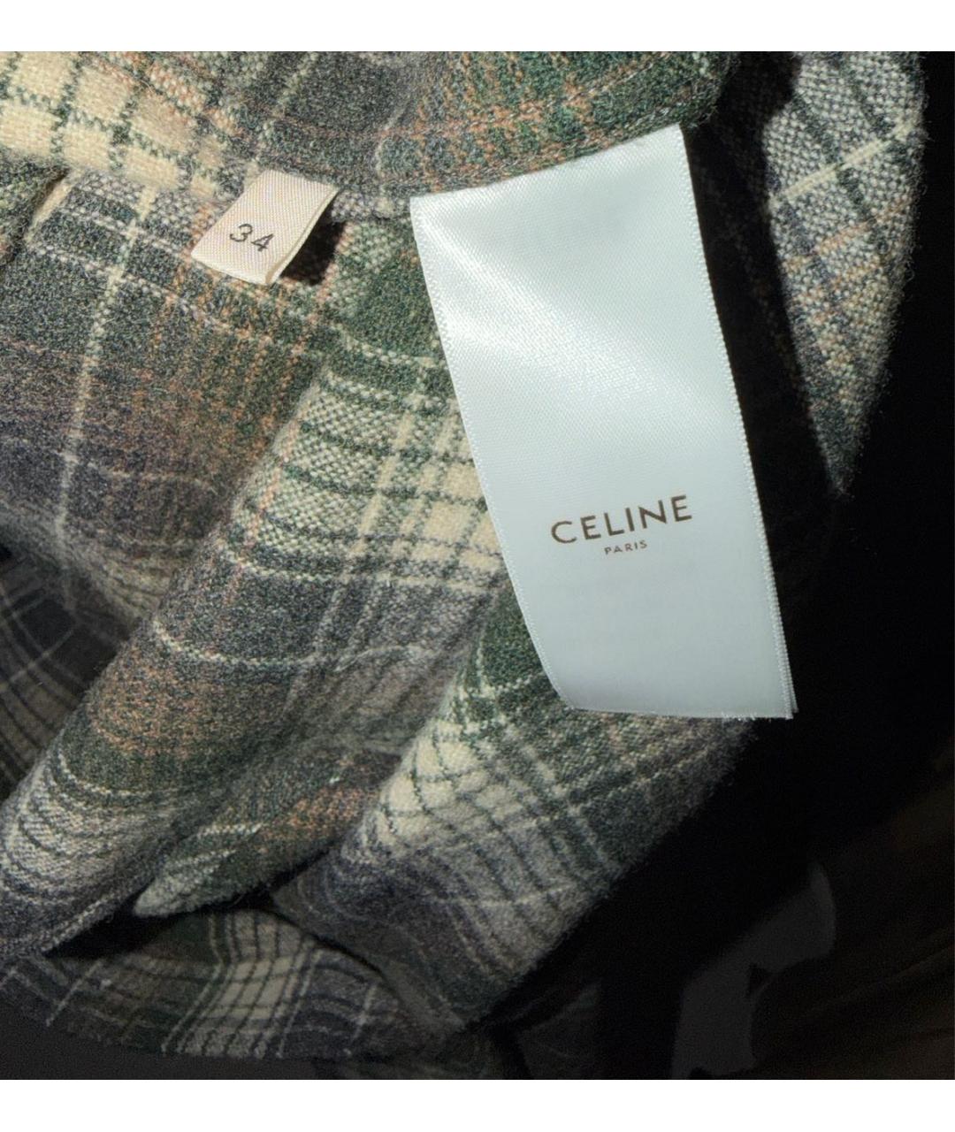 CELINE Хаки шерстяная рубашка, фото 5