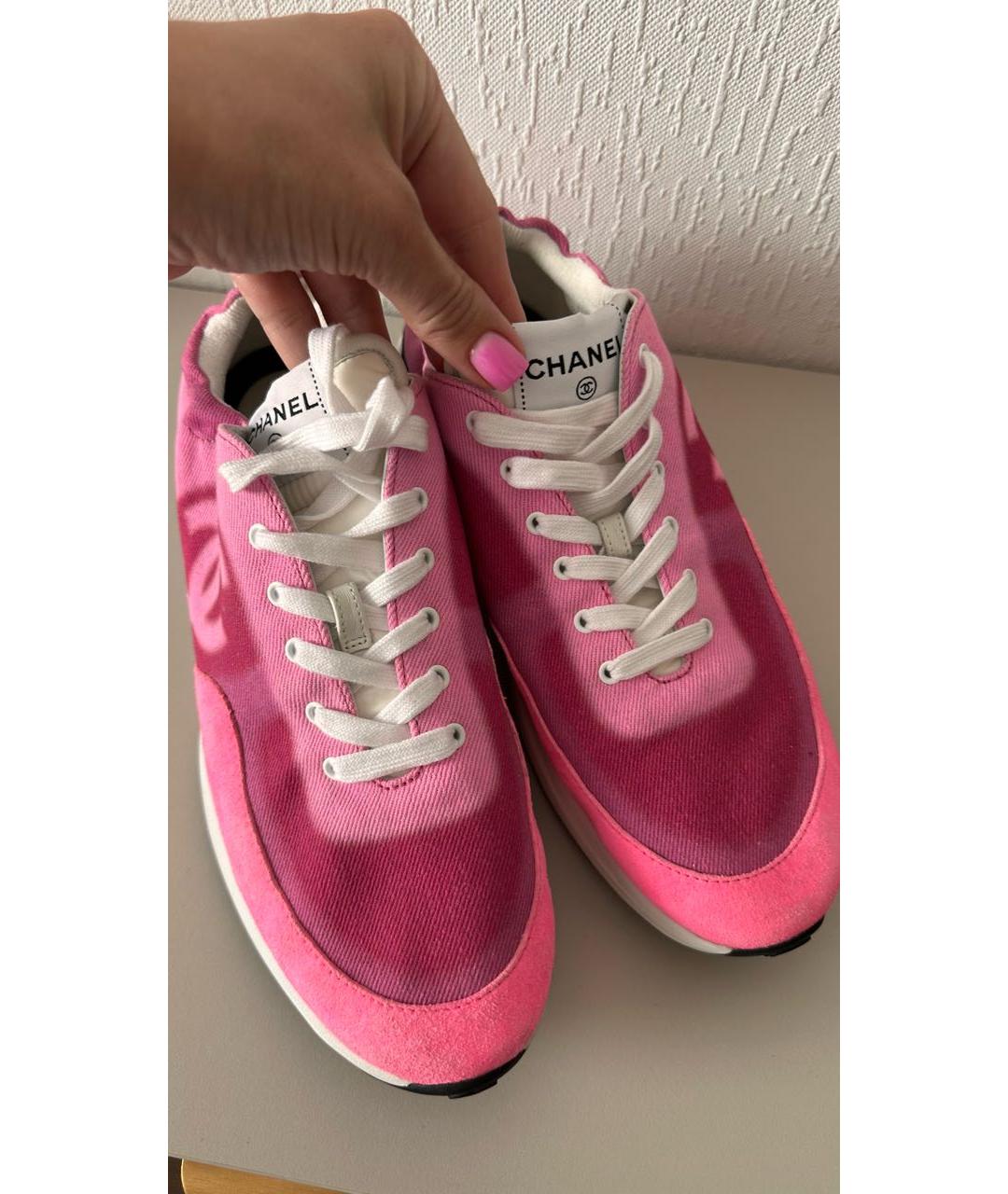 CHANEL Розовые кроссовки, фото 5