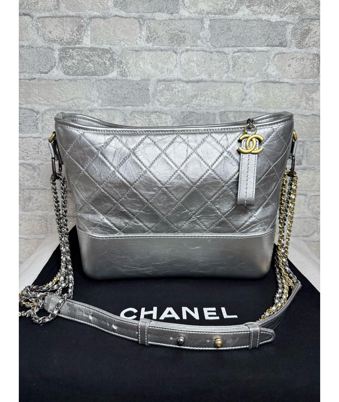 CHANEL Серебряная кожаная сумка через плечо, фото 9