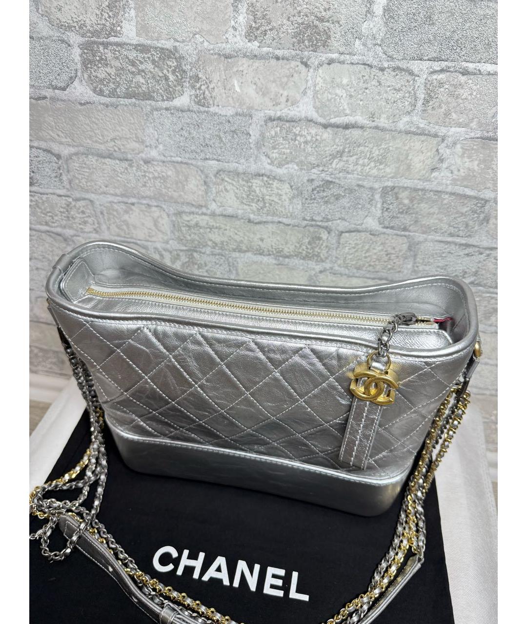CHANEL Серебряная кожаная сумка через плечо, фото 4