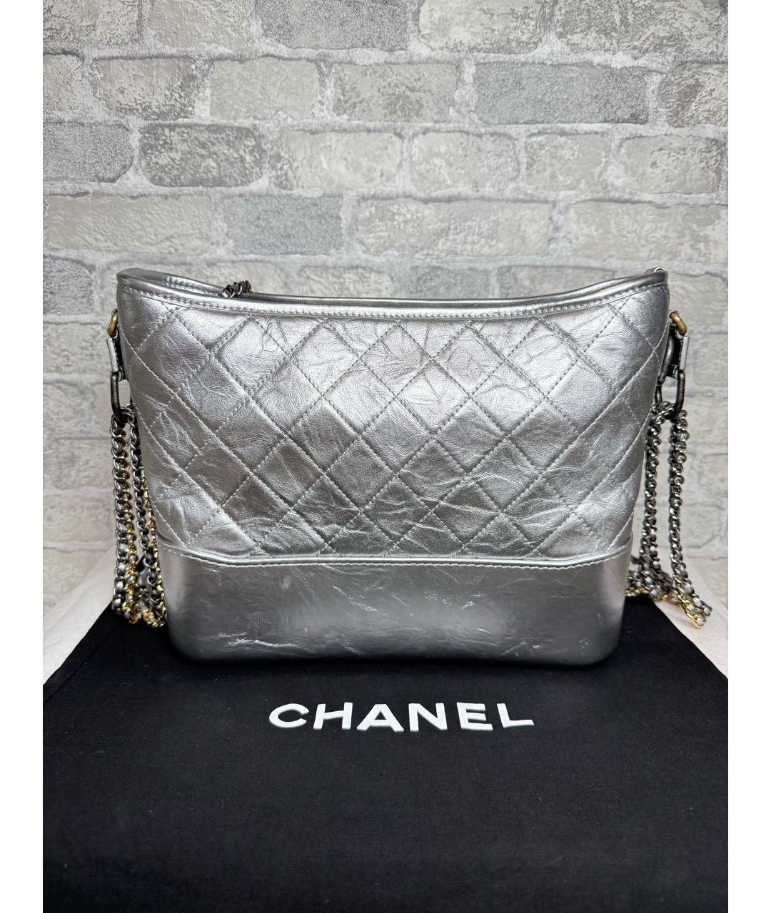 CHANEL Серебряная кожаная сумка через плечо, фото 5