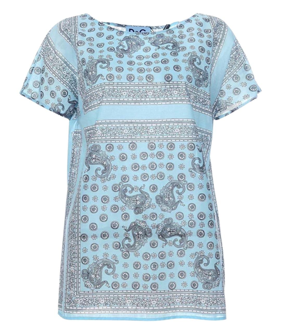 DOLCE&GABBANA Голубая хлопковая блузы, фото 1