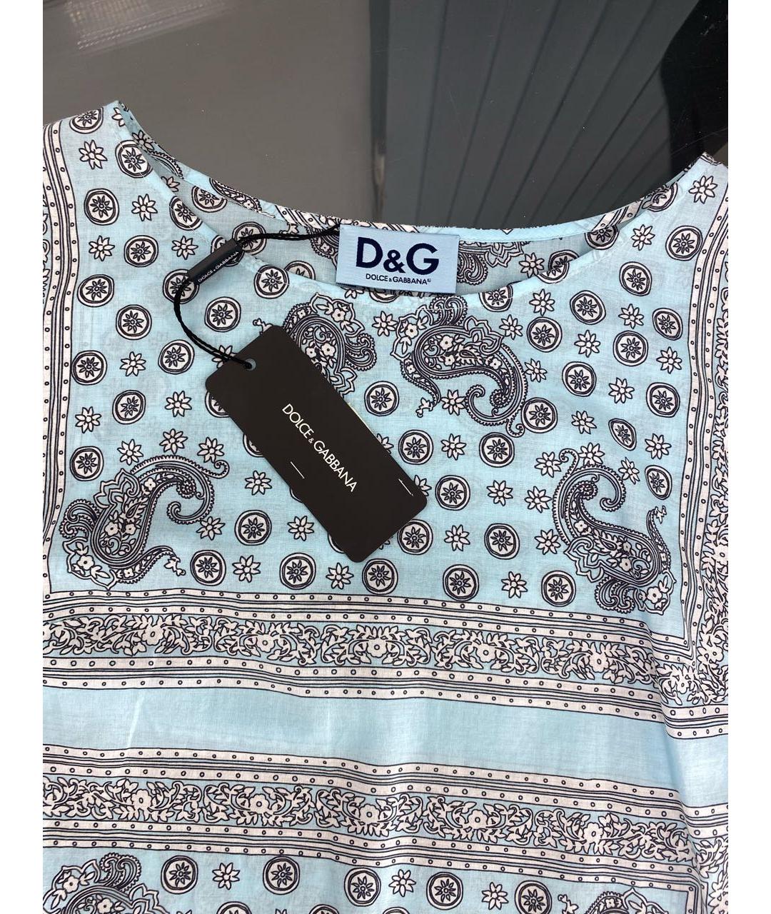 DOLCE&GABBANA Голубая хлопковая блузы, фото 3