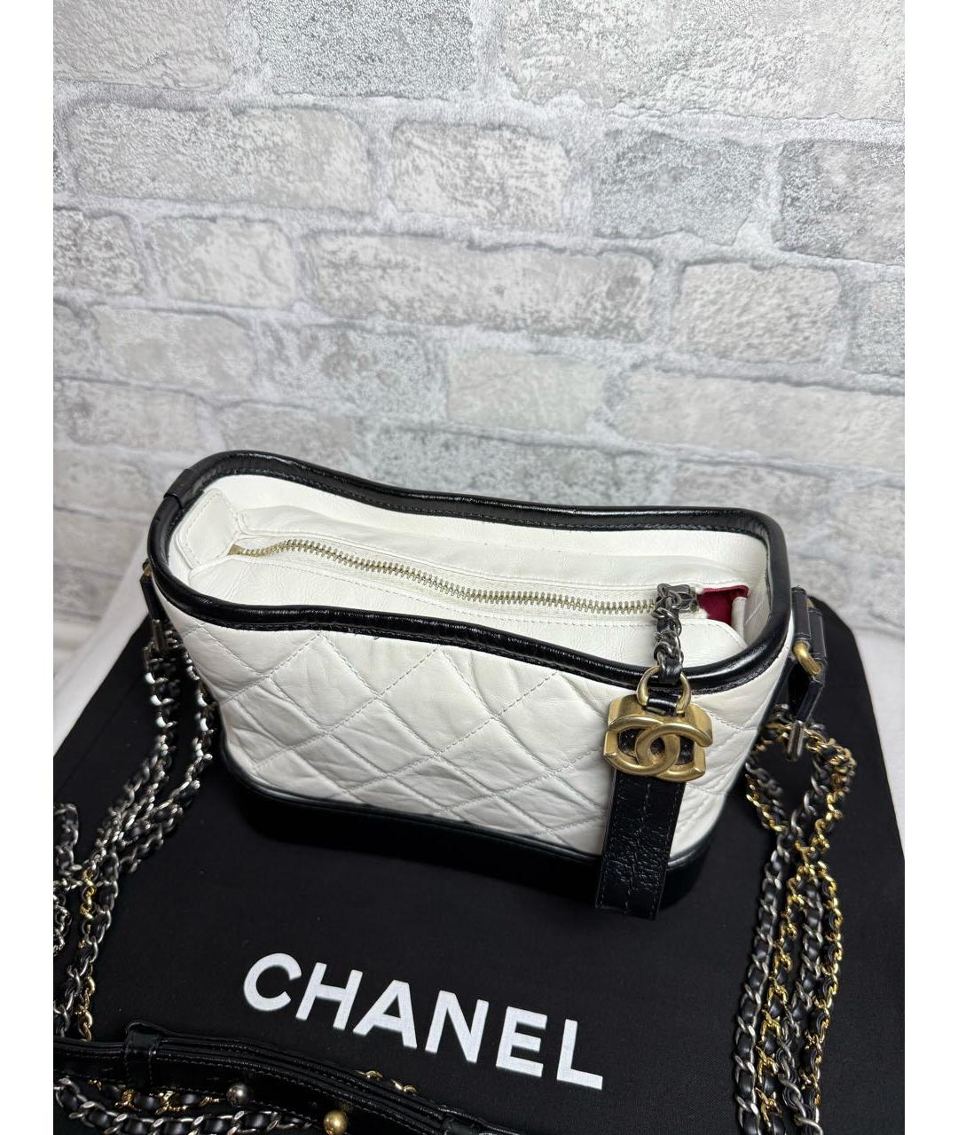 CHANEL Белая кожаная сумка через плечо, фото 4