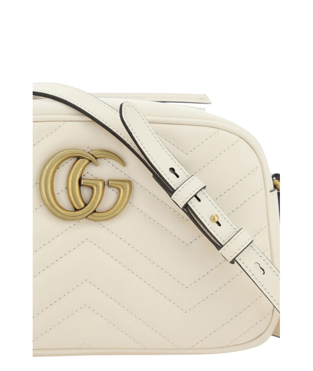 GUCCI Белая кожаная сумка через плечо, фото 4