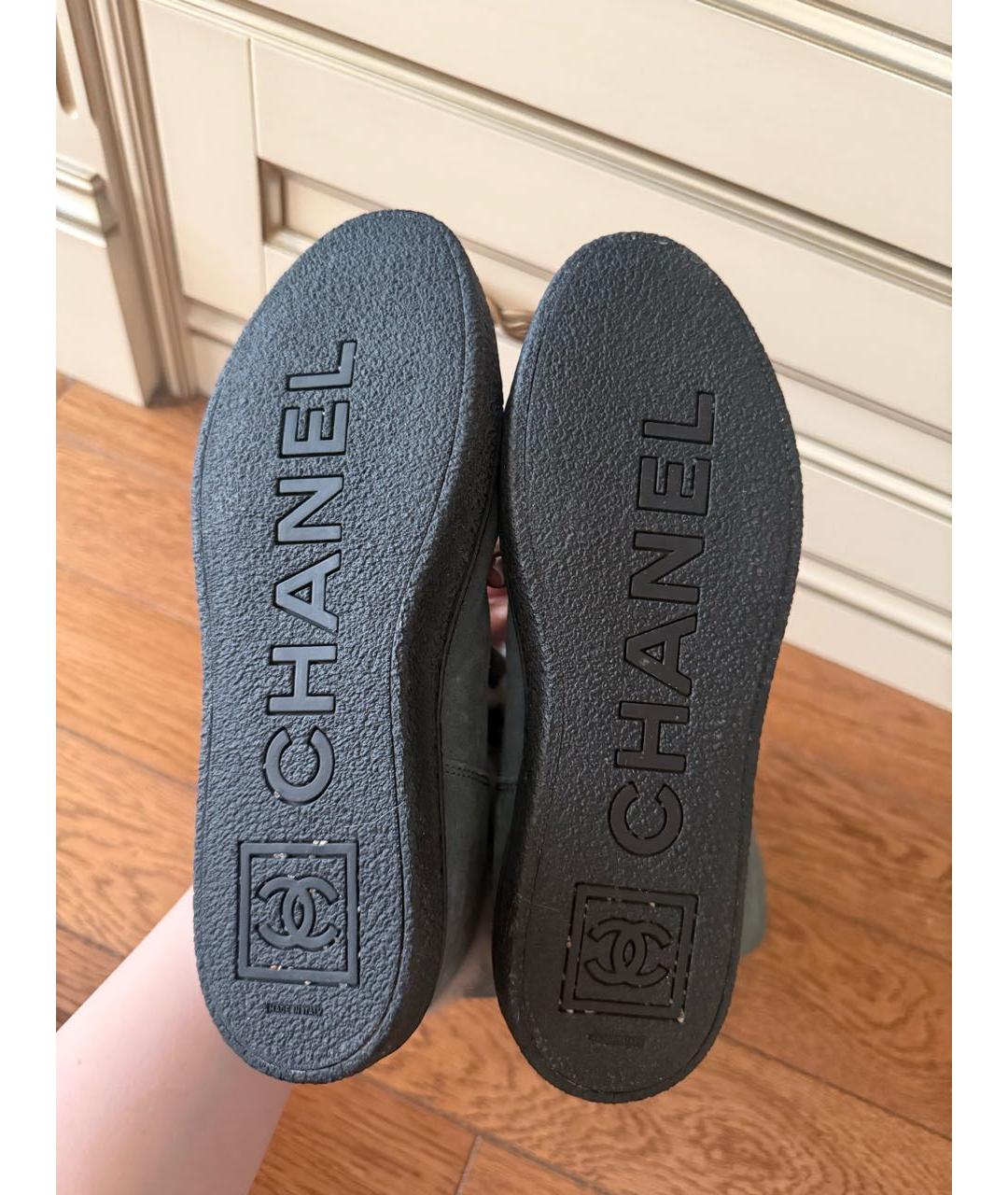 CHANEL Бирюзовые замшевые ботинки, фото 8