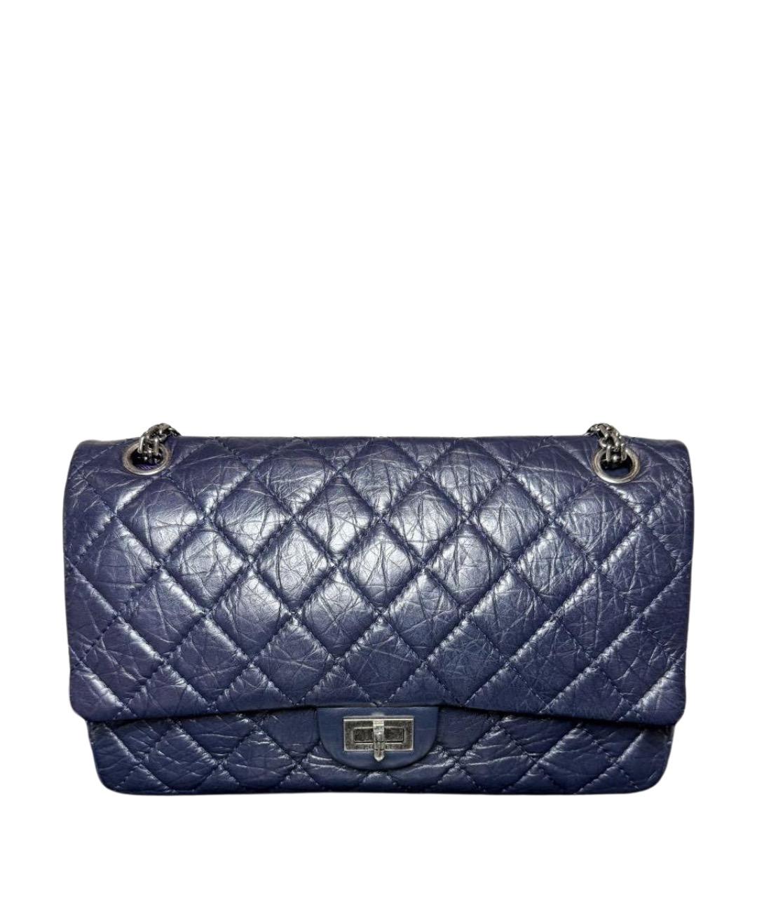 CHANEL Темно-синяя кожаная сумка через плечо, фото 1