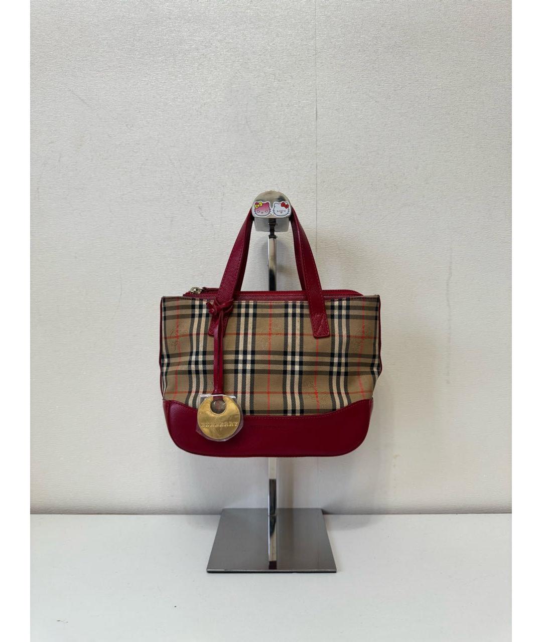 BURBERRY Красная сумка с короткими ручками, фото 9