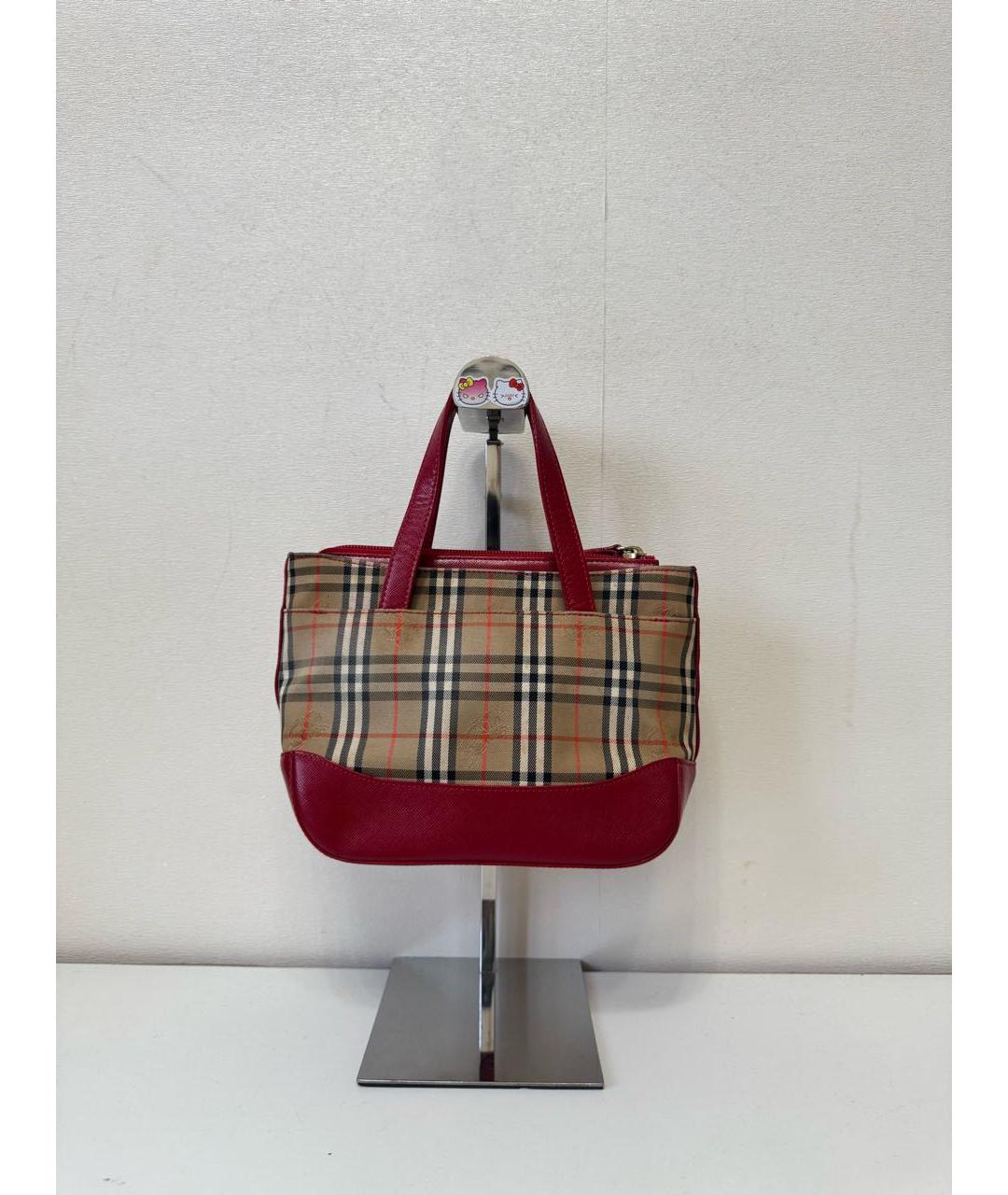 BURBERRY Красная сумка с короткими ручками, фото 3