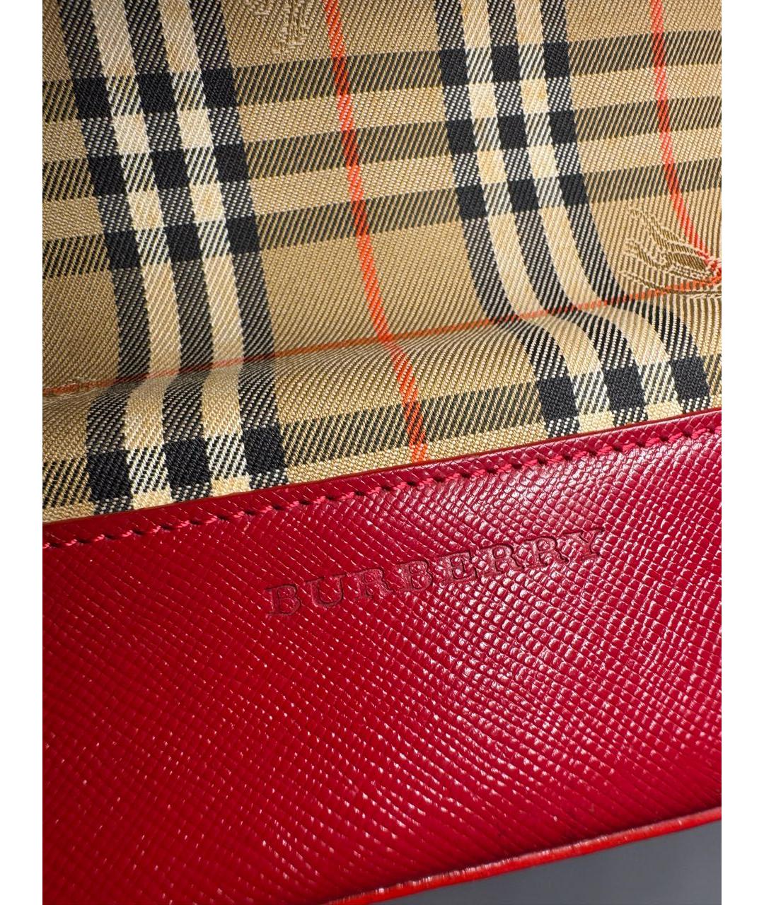BURBERRY Красная сумка с короткими ручками, фото 7