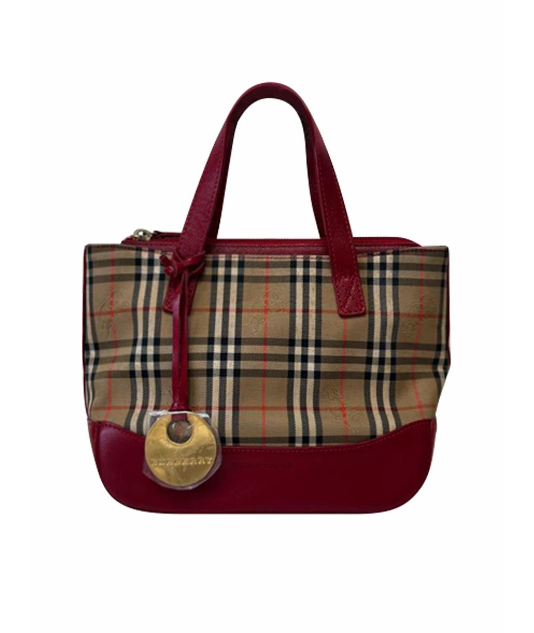 BURBERRY Красная сумка с короткими ручками, фото 1