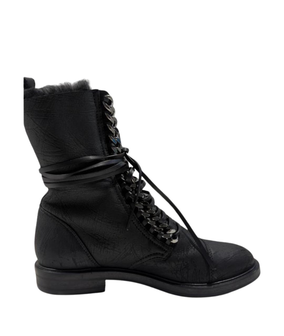 CASADEI Черные кожаные ботинки, фото 1