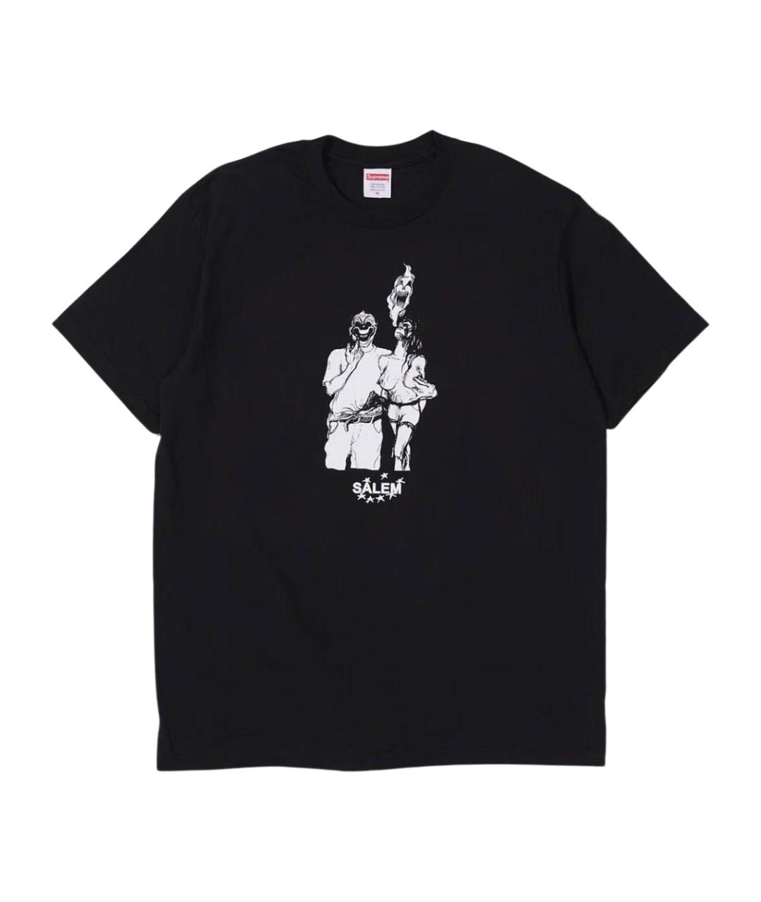 SUPREME Черная хлопковая футболка, фото 1