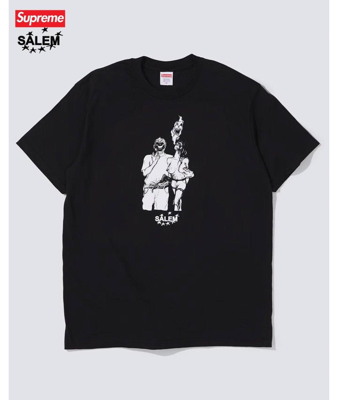 SUPREME Черная хлопковая футболка, фото 6