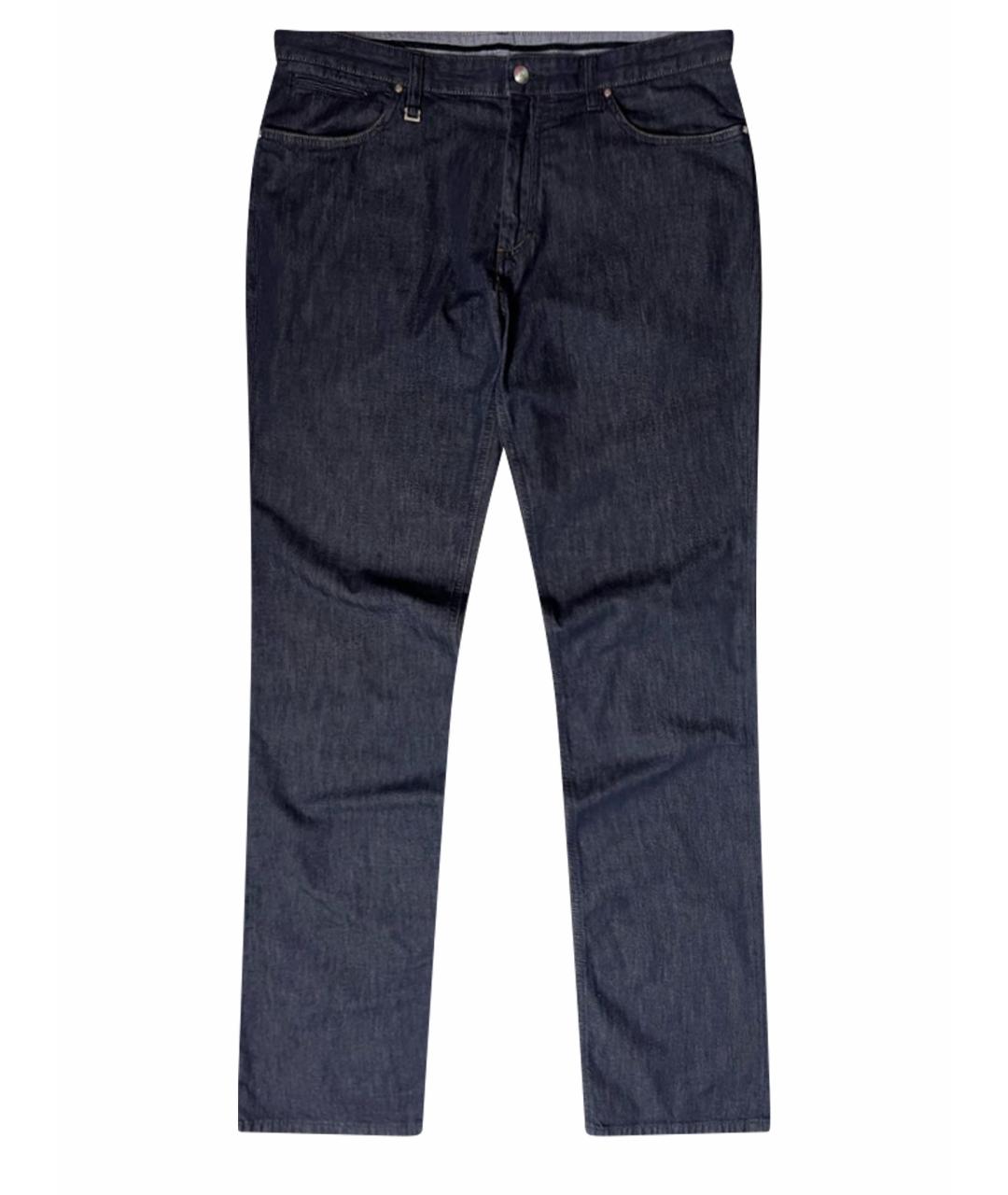 ERMENEGILDO ZEGNA XXX Темно-синие хлопко-эластановые джинсы скинни, фото 1