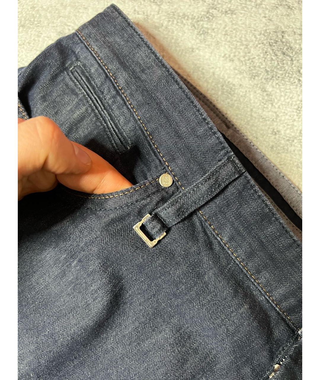 ERMENEGILDO ZEGNA XXX Темно-синие хлопко-эластановые джинсы скинни, фото 5