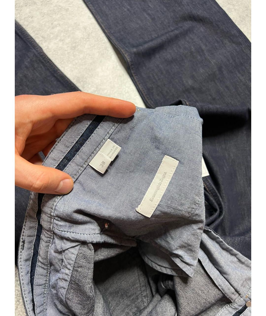 ERMENEGILDO ZEGNA XXX Темно-синие хлопко-эластановые джинсы скинни, фото 8