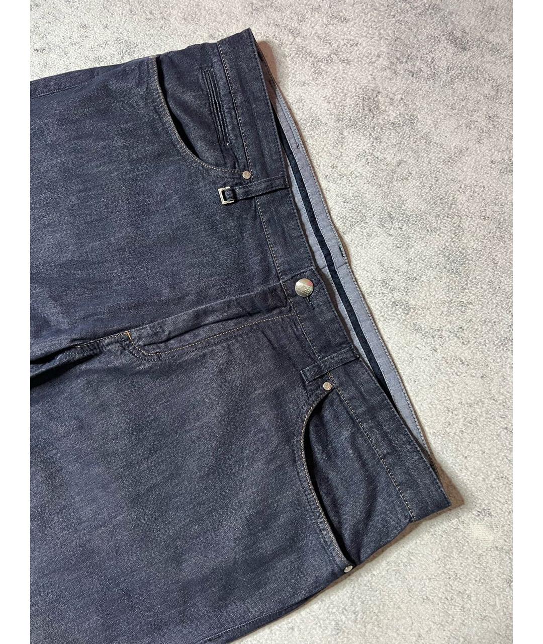 ERMENEGILDO ZEGNA XXX Темно-синие хлопко-эластановые джинсы скинни, фото 3