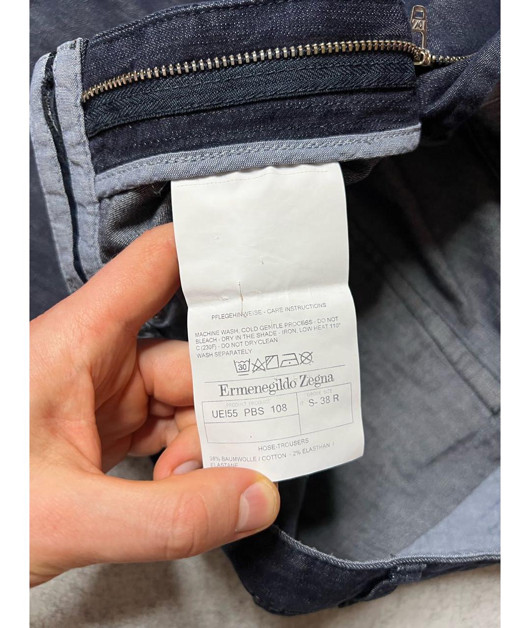 ERMENEGILDO ZEGNA XXX Темно-синие хлопко-эластановые джинсы скинни, фото 7