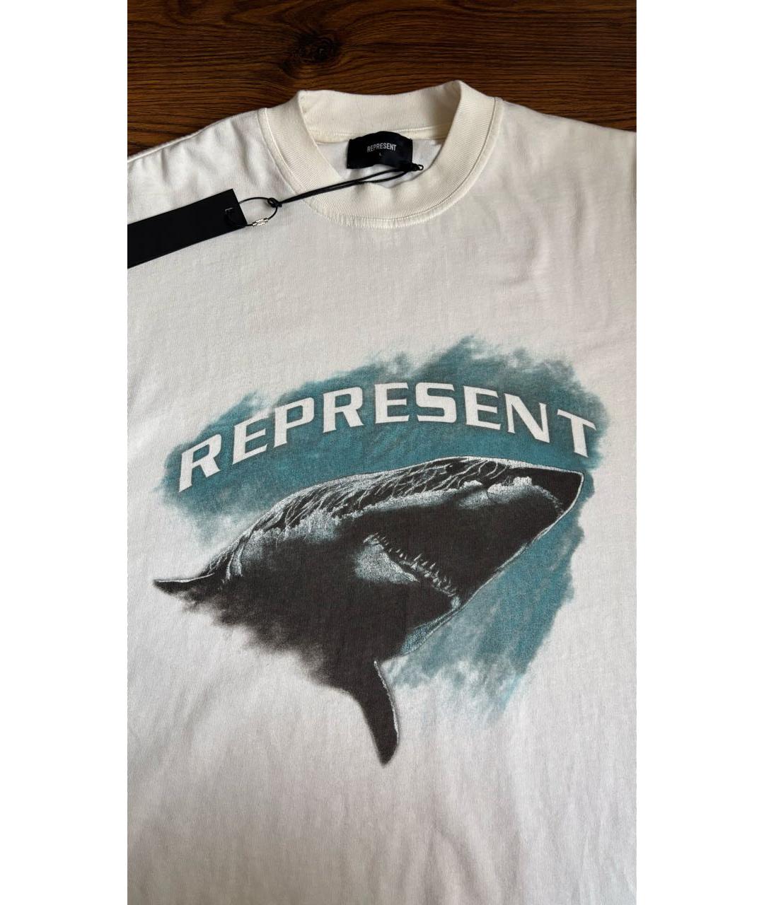 REPRESENT Белая хлопковая футболка, фото 3