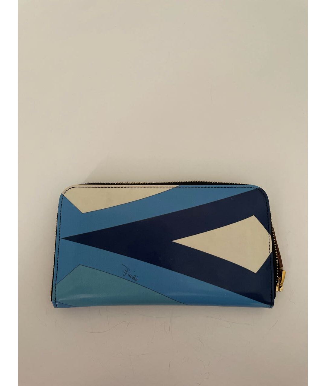 EMILIO PUCCI Голубой кожаный кошелек, фото 9