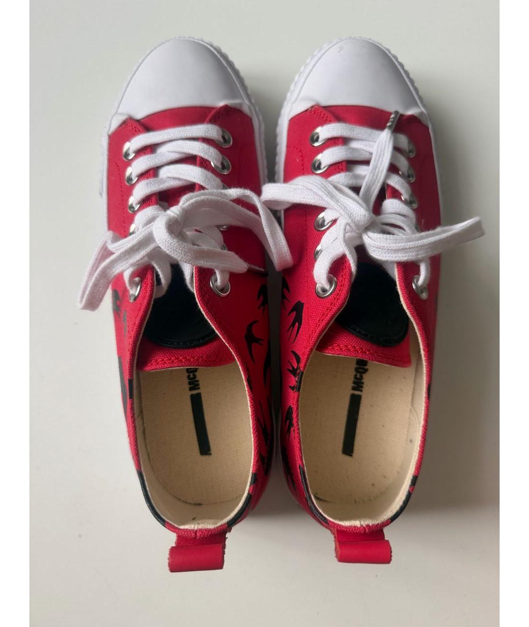 MCQ ALEXANDER MCQUEEN Красные текстильные кеды, фото 3