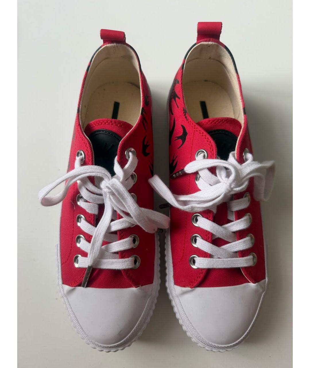 MCQ ALEXANDER MCQUEEN Красные текстильные кеды, фото 7