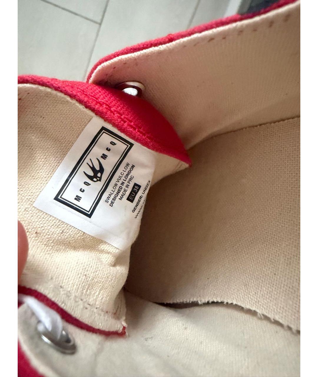 MCQ ALEXANDER MCQUEEN Красные текстильные кеды, фото 6