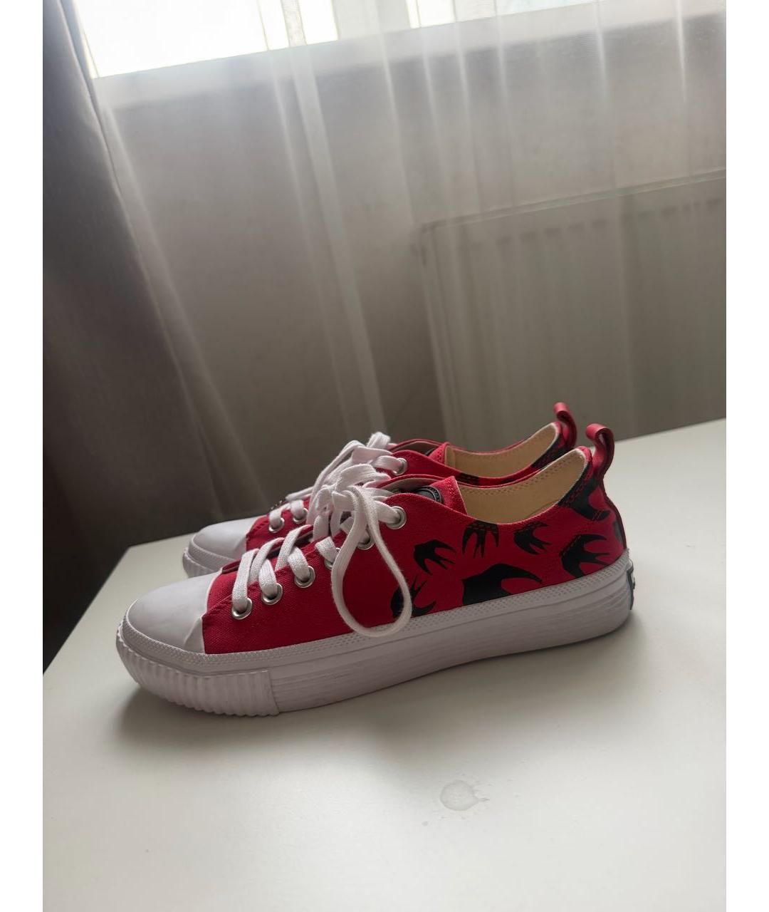 MCQ ALEXANDER MCQUEEN Красные текстильные кеды, фото 2