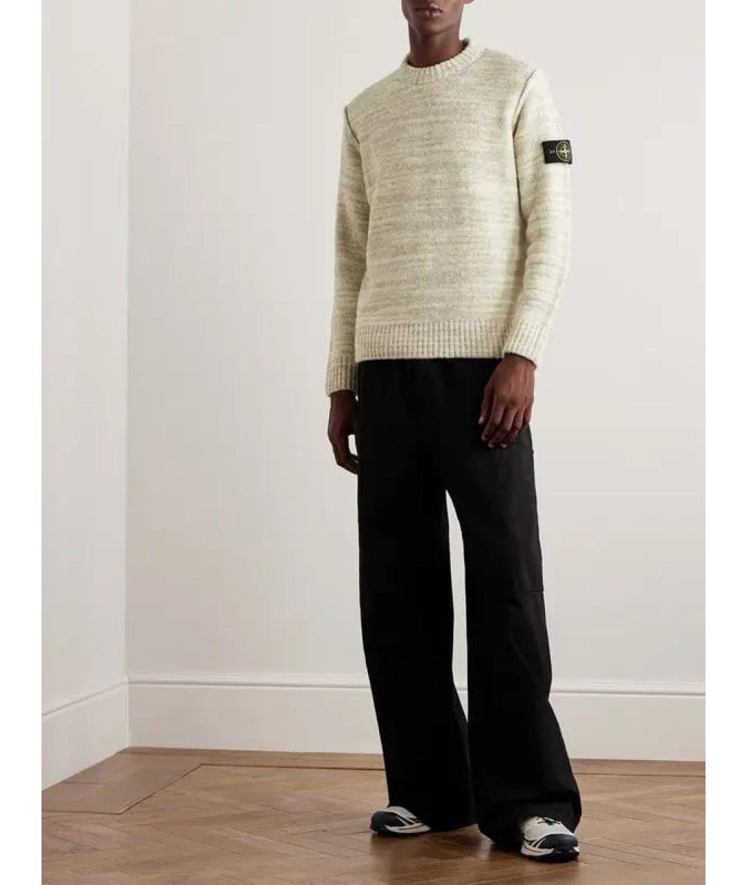 STONE ISLAND Белый шерстяной джемпер / свитер, фото 3