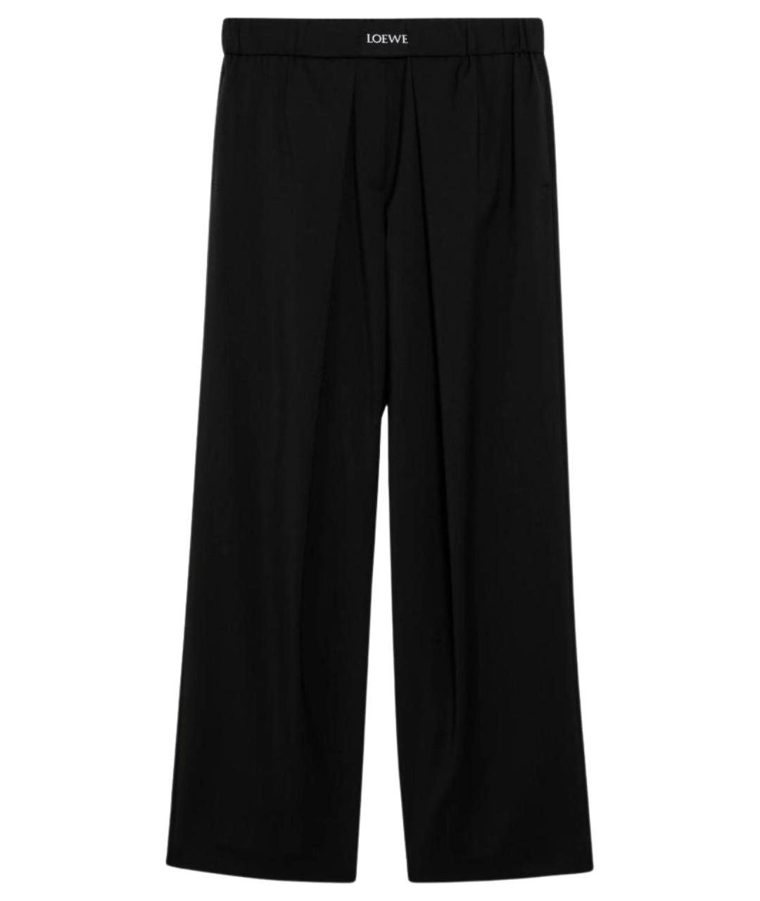 LOEWE Черные шерстяные прямые брюки, фото 1