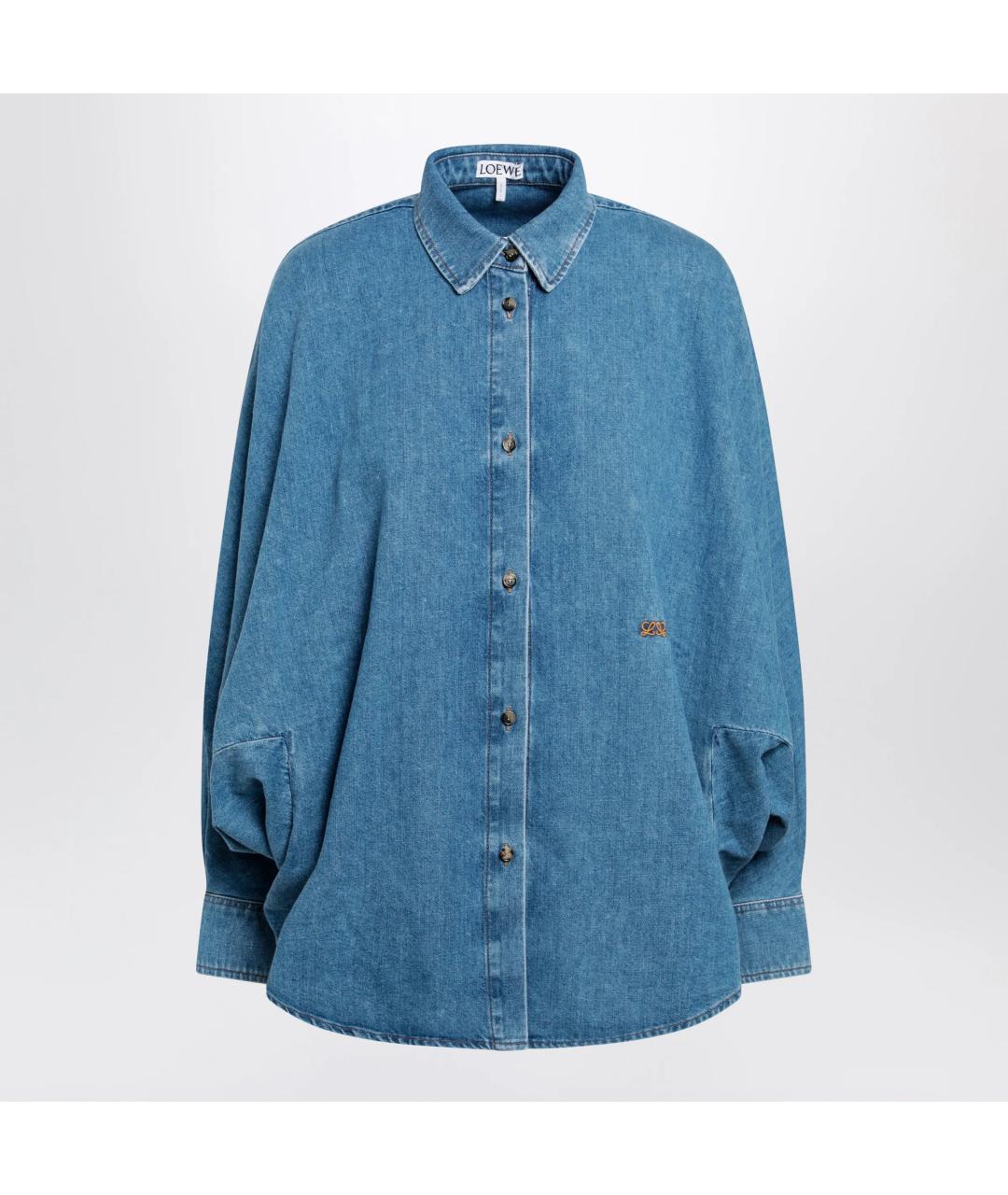 LOEWE Голубая хлопковая рубашка, фото 3