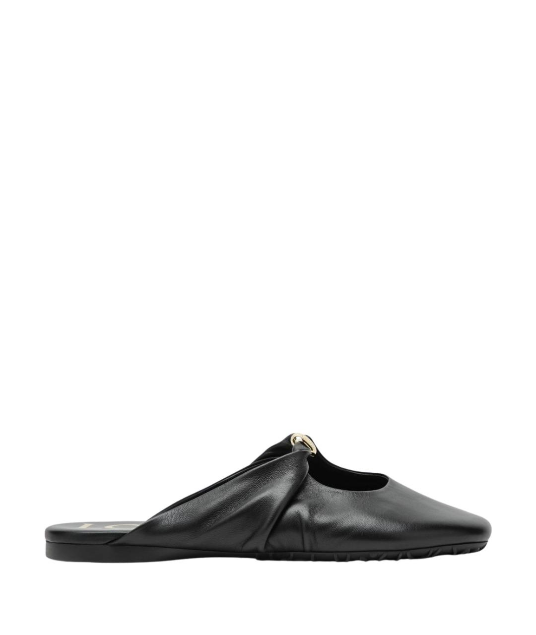 LOEWE Черные кожаные мюли, фото 3