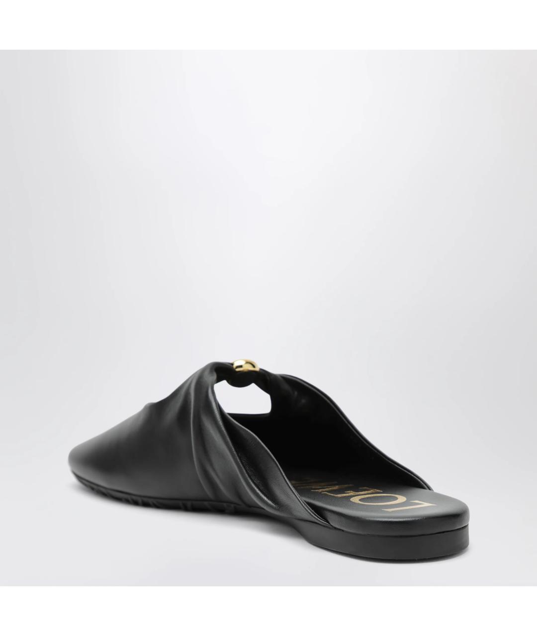 LOEWE Черные кожаные мюли, фото 1