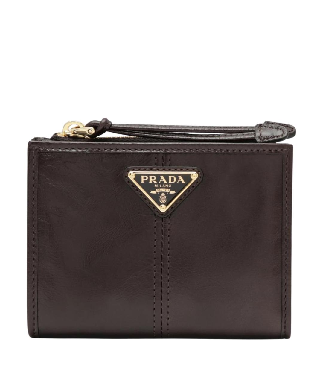 PRADA Коричневый кожаный кошелек, фото 1