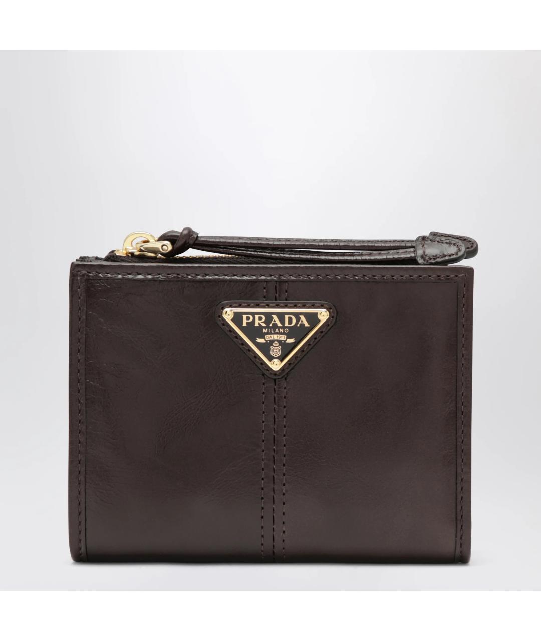 PRADA Коричневый кожаный кошелек, фото 3