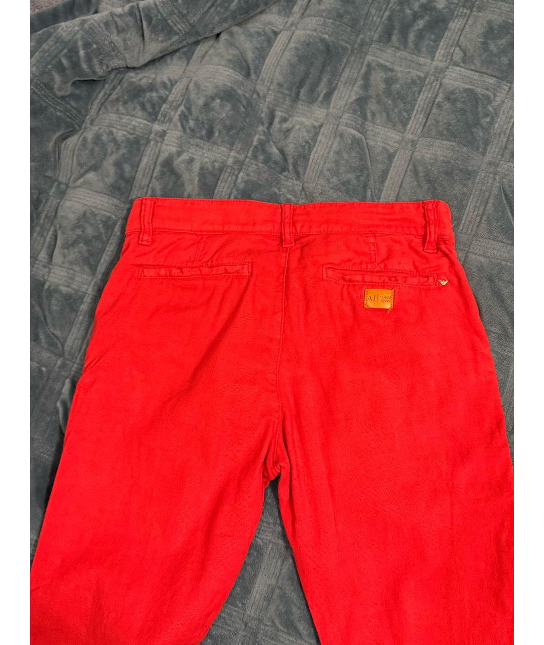 ARMANI JUNIOR Красные хлопковые брюки и шорты, фото 2
