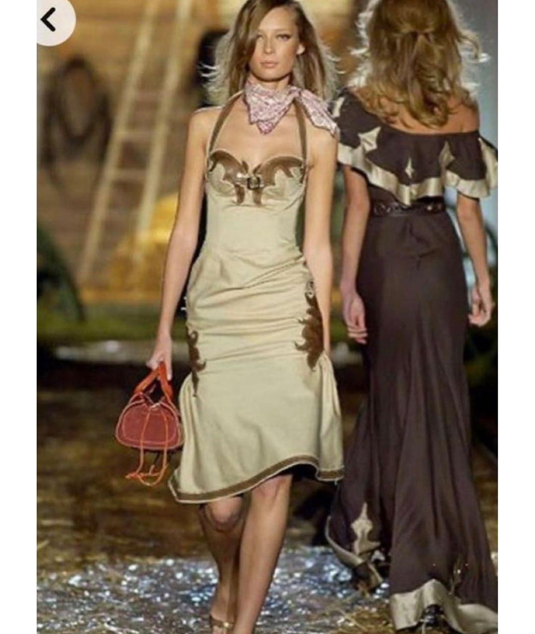 DSQUARED2 Бежевое хлопковое платье, фото 6